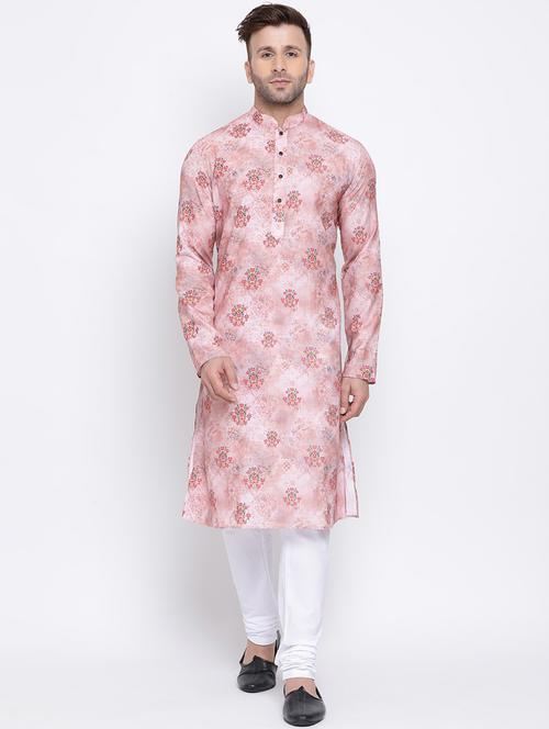 pink floral print kurta pyjama set - 17453110 - Very Small Image - 1