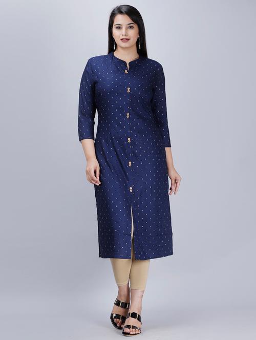 women's straight kurta - 17471201 - Very Small Image - 1