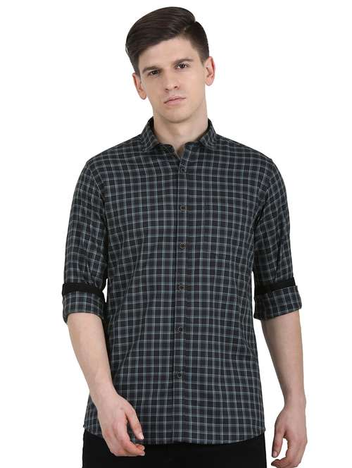 black checkered casual shirt - 17471315 - Very Small Image - 1