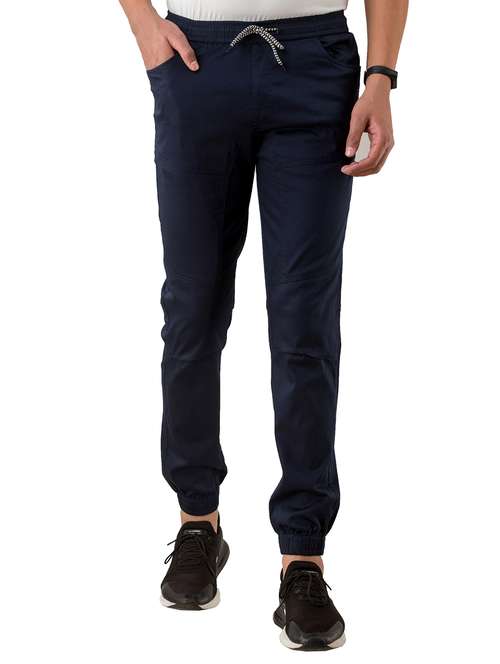 navy blue solid jogger - 17518224 - Very Small Image - 1