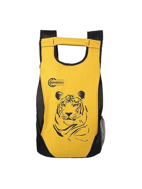 black, yellow polyester backpack - 17536610 - Very Small Image - 1