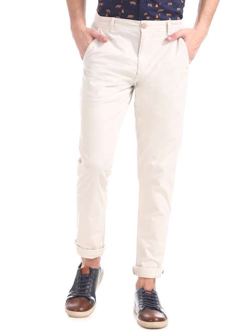 off white solid chinos - 17574514 - Very Small Image - 1