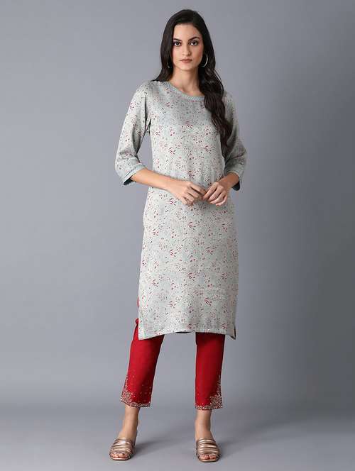 women's straight kurta - 17627051 - Very Small Image - 1