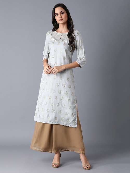 women's straight kurta - 17627069 - Very Small Image - 1