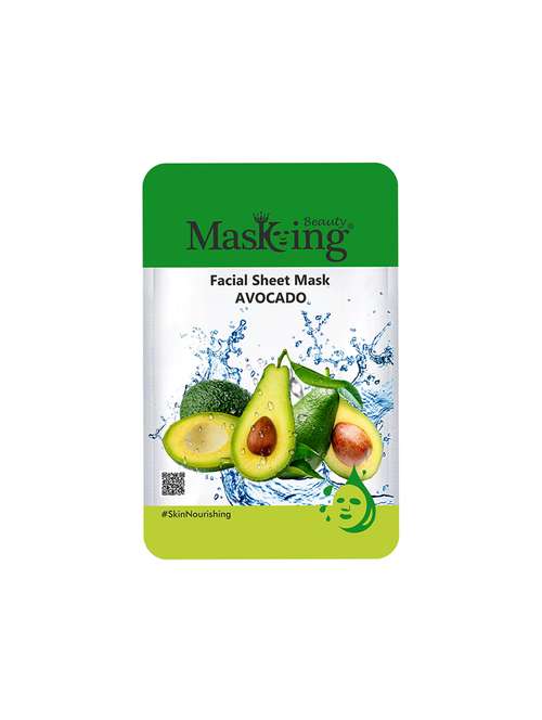 masking beauty facial sheet mask of avocado extract for skin nourishing for women and men, 20ml (pack of 1) - 17679405 - Very Small Image - 1