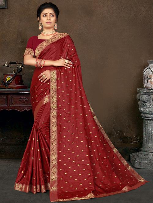 women's bordered royal blue colored saree with blouse - 17782747 - Very Small Image - 1