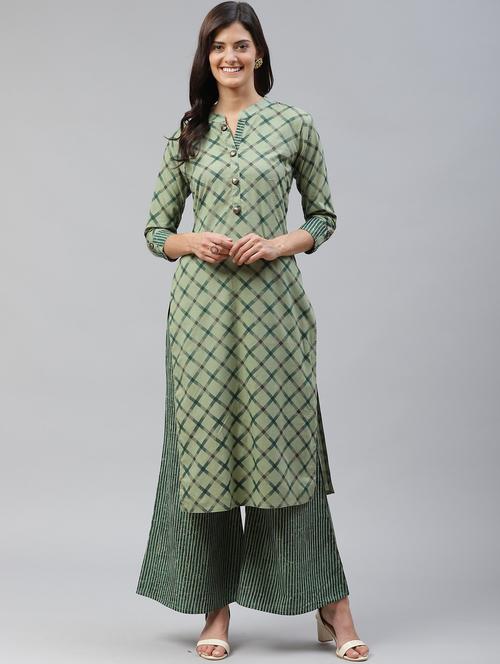 printed kurta palazzo set - 17794521 - Very Small Image - 1
