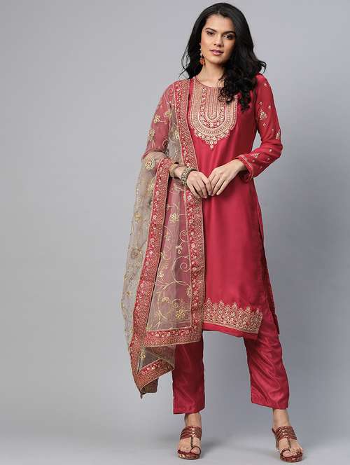 embroidered unstitched suit set - 17832135 - Very Small Image - 1