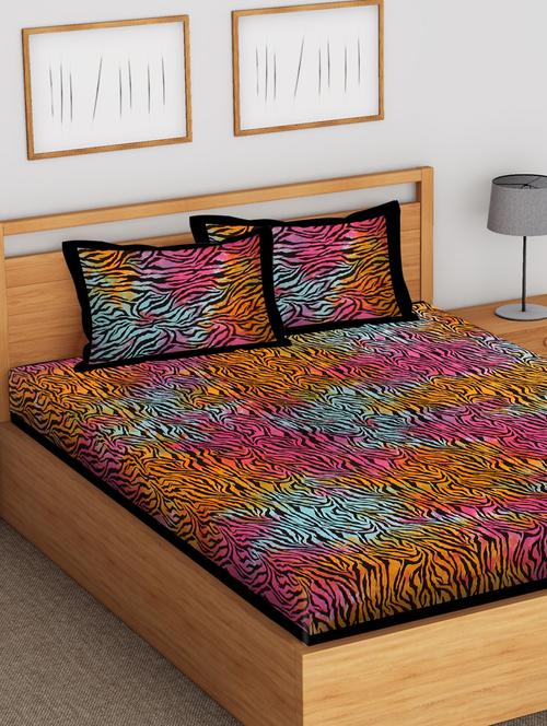 jaipurfabric bedsheet tie and dye zebra print fine cotton double bed sheet - 17959367 - Very Small Image - 1