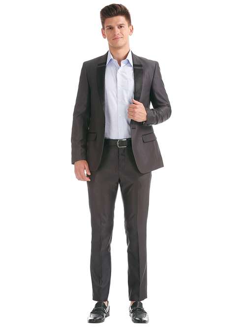 black self design single breasted suit - 18004080 - Very Small Image - 1