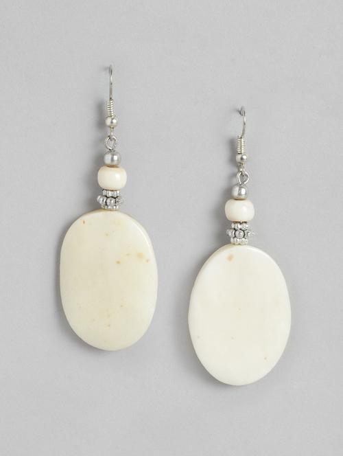 white metal drop earring - 18030219 - Very Small Image - 1
