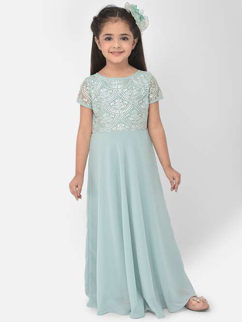 light blue embellished party gown - 18182988 - Very Small Image - 1