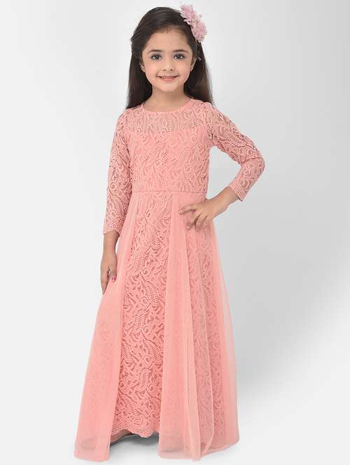 orange self design party gown - 18183007 - Very Small Image - 1