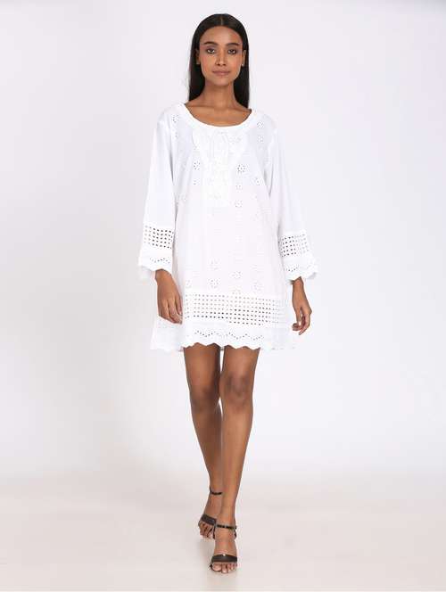 white solid tunic - 18197945 - Very Small Image - 1