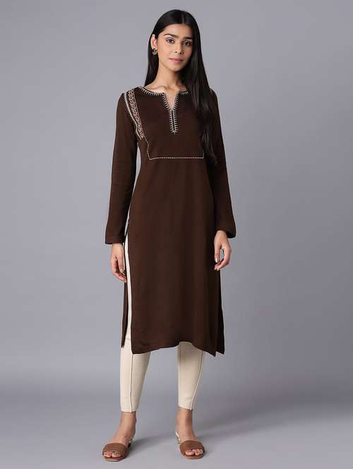 women's straight kurta - 18204893 - Very Small Image - 1