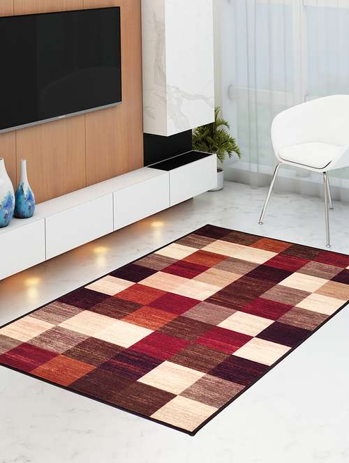 athom living checkmat premium anti slip printed carpet - 18236602 - Very Small Image - 1