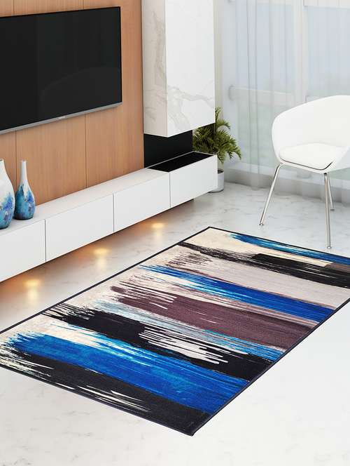 athom living canvas blue premium anti slip printed carpet - 18236612 - Very Small Image - 1