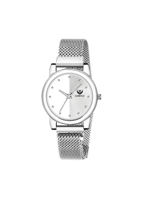 lorenz silver dial & silver magnetic mesh strap watch for women & girls - 18281324 - Very Small Image - 1