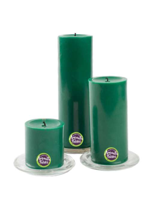 chelsea scented set of 3 green color pillar candles - 18287365 - Very Small Image - 1