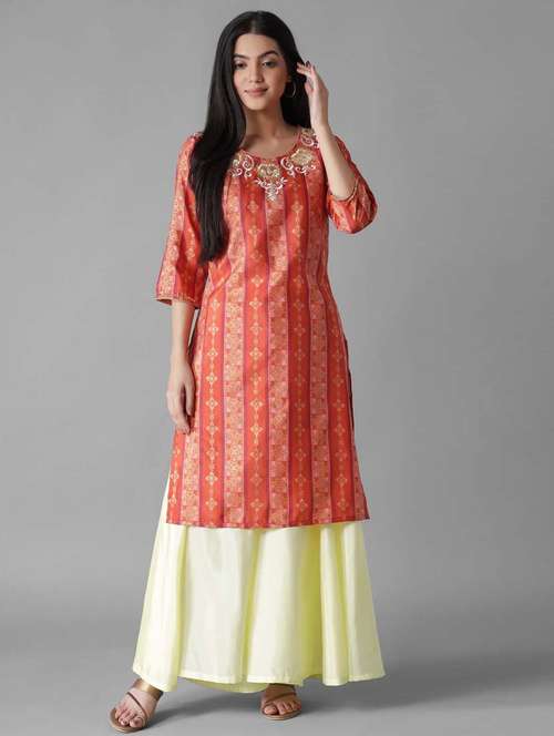 printed kurta palazzo set - 18308375 - Very Small Image - 1