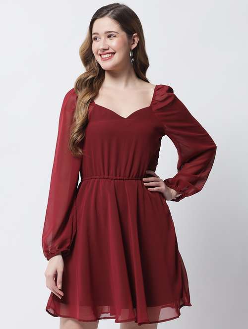 women's solid dress - 18309300 - Very Small Image - 1