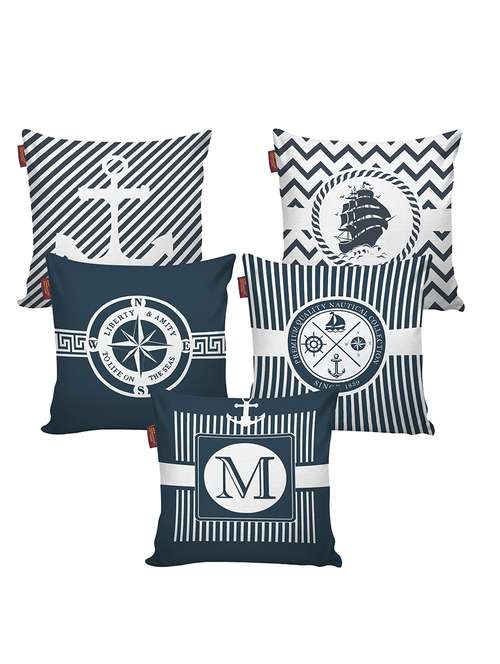 aerohaven set of 5 designer decorative throw pillow/cushion covers - cc118 - (12 inch x 12 inch, multicolour) - 18349401 - Very Small Image - 1