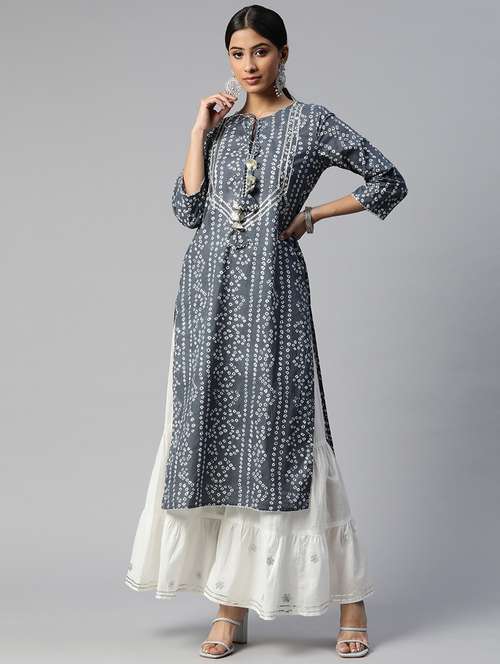 women's straight kurta - 18404806 - Very Small Image - 1