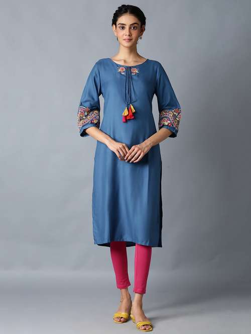 women's straight kurta - 18406010 - Very Small Image - 1