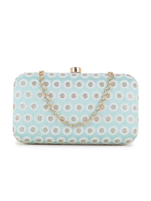 light blue embroidered box clutch - 18451970 - Very Small Image - 1