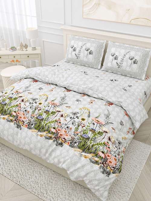 easygoods 320 tc king size bedsheet with 2 pillow covers | hawaii - 18479184 - Very Small Image - 1