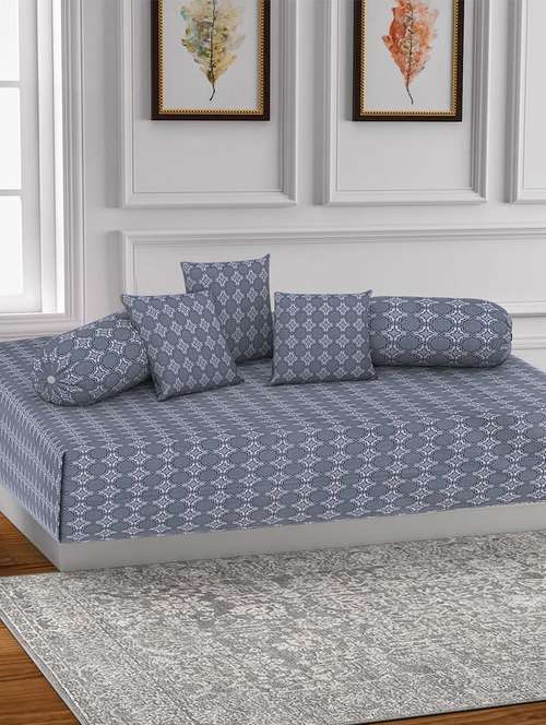 texstylers pure cotton jaipuri printed high quality diwan cover set(pack of 6) - 18481780 - Very Small Image - 1