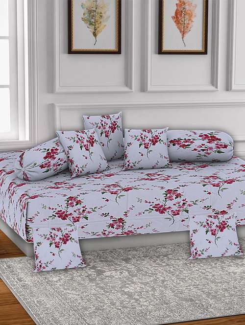 texstylers pure cotton jaipuri printed high quality diwan cover set(pack of 8) - 18481792 - Very Small Image - 1