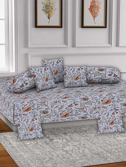 texstylers pure cotton jaipuri printed high quality diwan cover set(pack of 8) - 18481793 - Very Small Image - 1