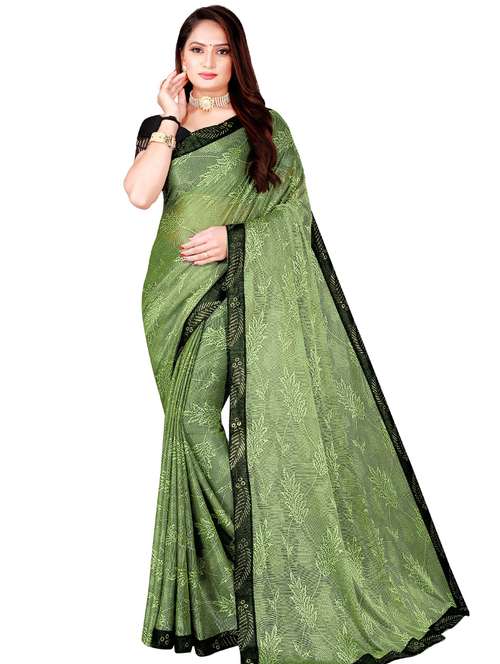 women's bordered royal blue colored saree with blouse - 18485875 - Very Small Image - 1