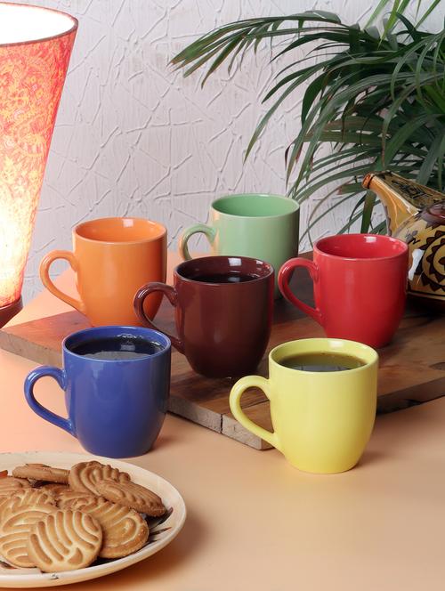 cdi multi coloured tea/coffee cups set of 6 - 18538349 - Very Small Image - 1