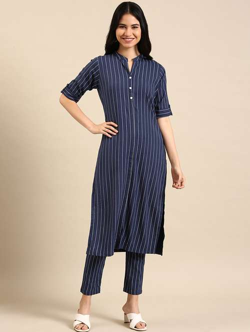 striped kurta pant set - 18591189 - Very Small Image - 1