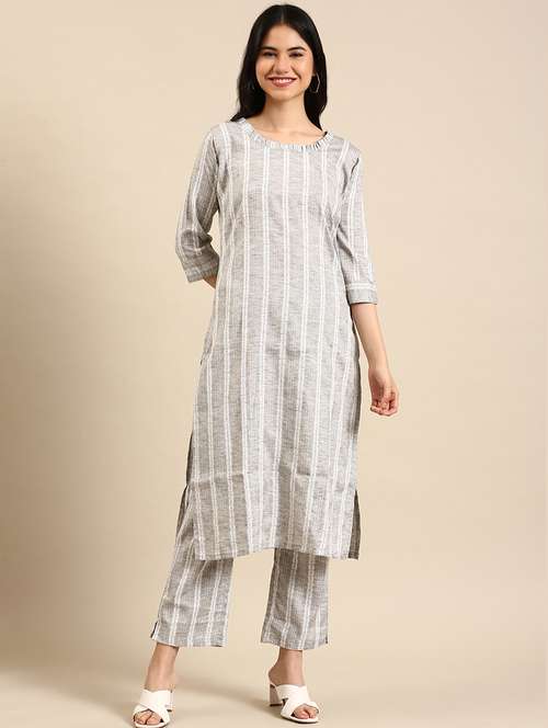 striped kurta pant set - 18591196 - Very Small Image - 1