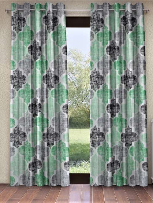 geometric motif printed curtains - 18606869 - Very Small Image - 1