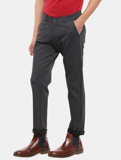 solid flat front casual trouser - 18616007 - Very Small Image - 1