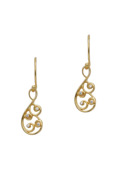 gold plated drop earring - 18632932 - Very Small Image - 1