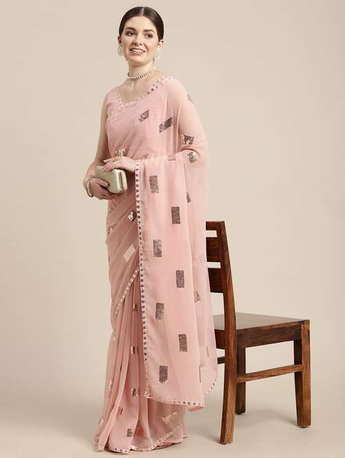 women's embroidered saree with blouse - 18642602 - Very Small Image - 1