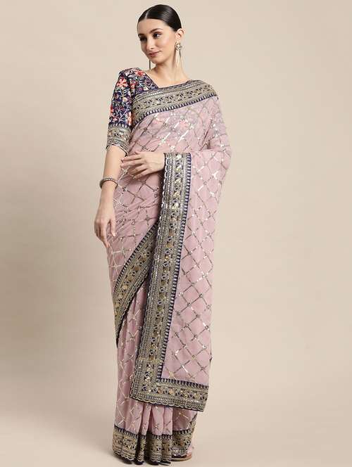 women's embellished saree - 18643022 - Very Small Image - 1