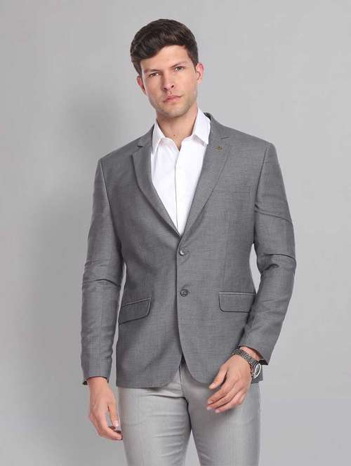 solid single breasted formal blazer - 18645431 - Very Small Image - 1