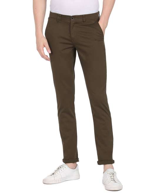 mid rise solid casual trouser - 18646189 - Very Small Image - 1