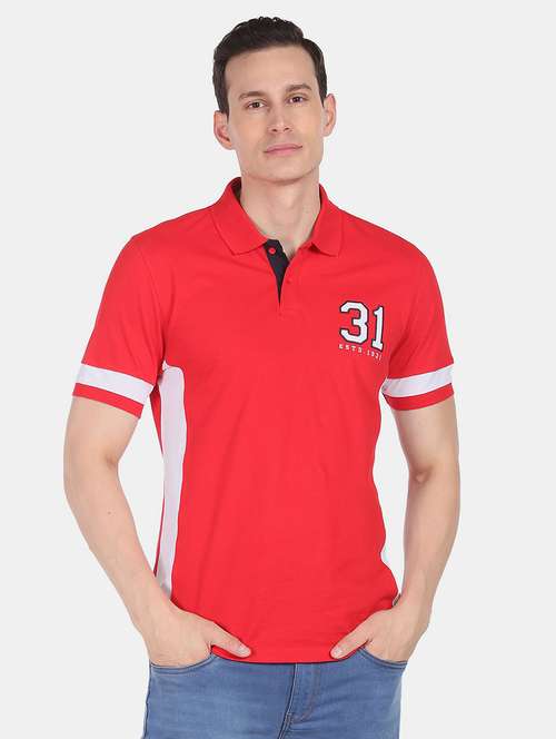 mens color block polo t-shirt - 18657015 - Very Small Image - 1
