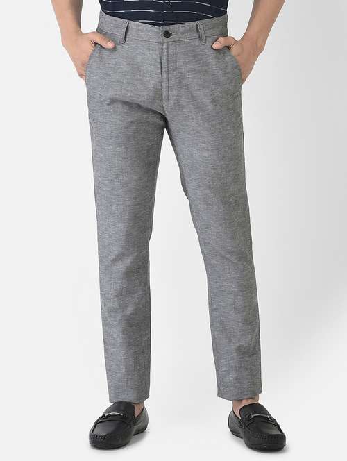 mid rise solid casual trouser - 18659643 - Very Small Image - 1