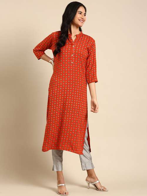 women's straight kurta - 18682916 - Very Small Image - 1