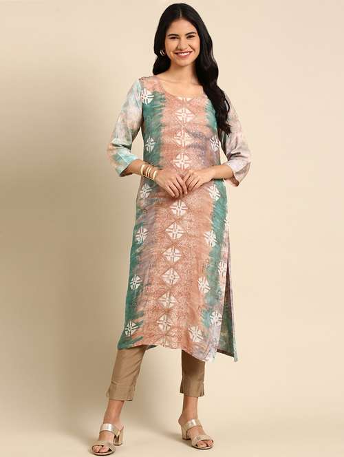 women's straight kurta - 18683090 - Very Small Image - 1