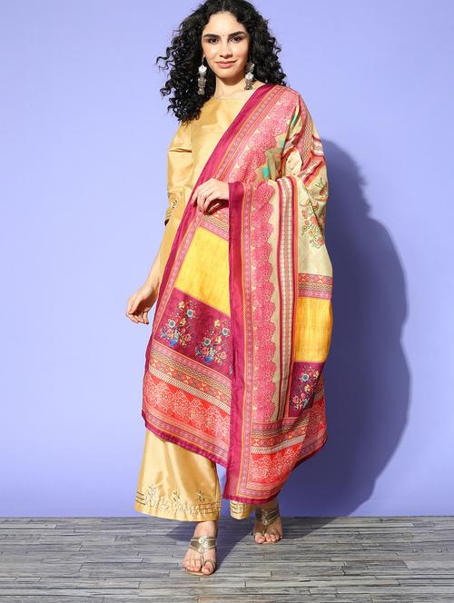 multi colored cotton blend dupatta - 18875375 - Very Small Image - 1