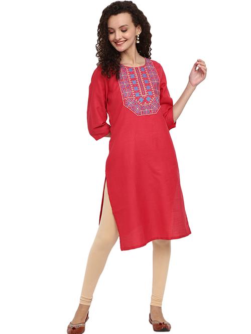 women's straight kurta - 18902709 - Very Small Image - 1